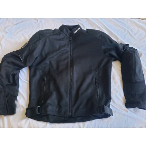 Shift Motorcycle Jacket Black Men Medium Padded Full Zip Riding Pockets - Picture 1 of 16
